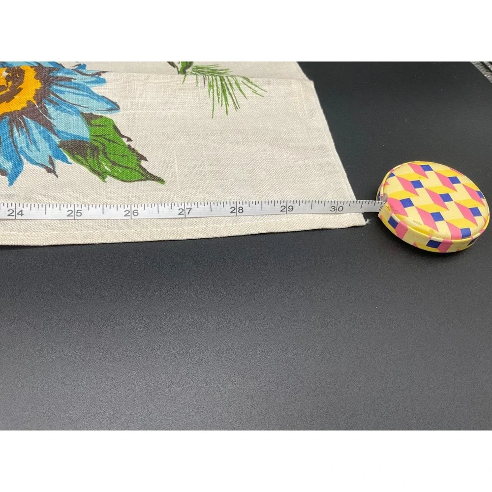 Retro Table Runner Blue Sunflowers Print 30